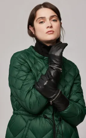 SOIA&KYO DEMY- Leather Gloves With Knit Lining