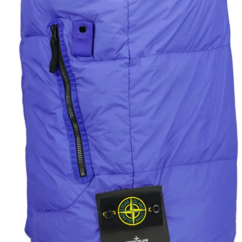 Stone Island Crinkle Reps Down Gilet Blue