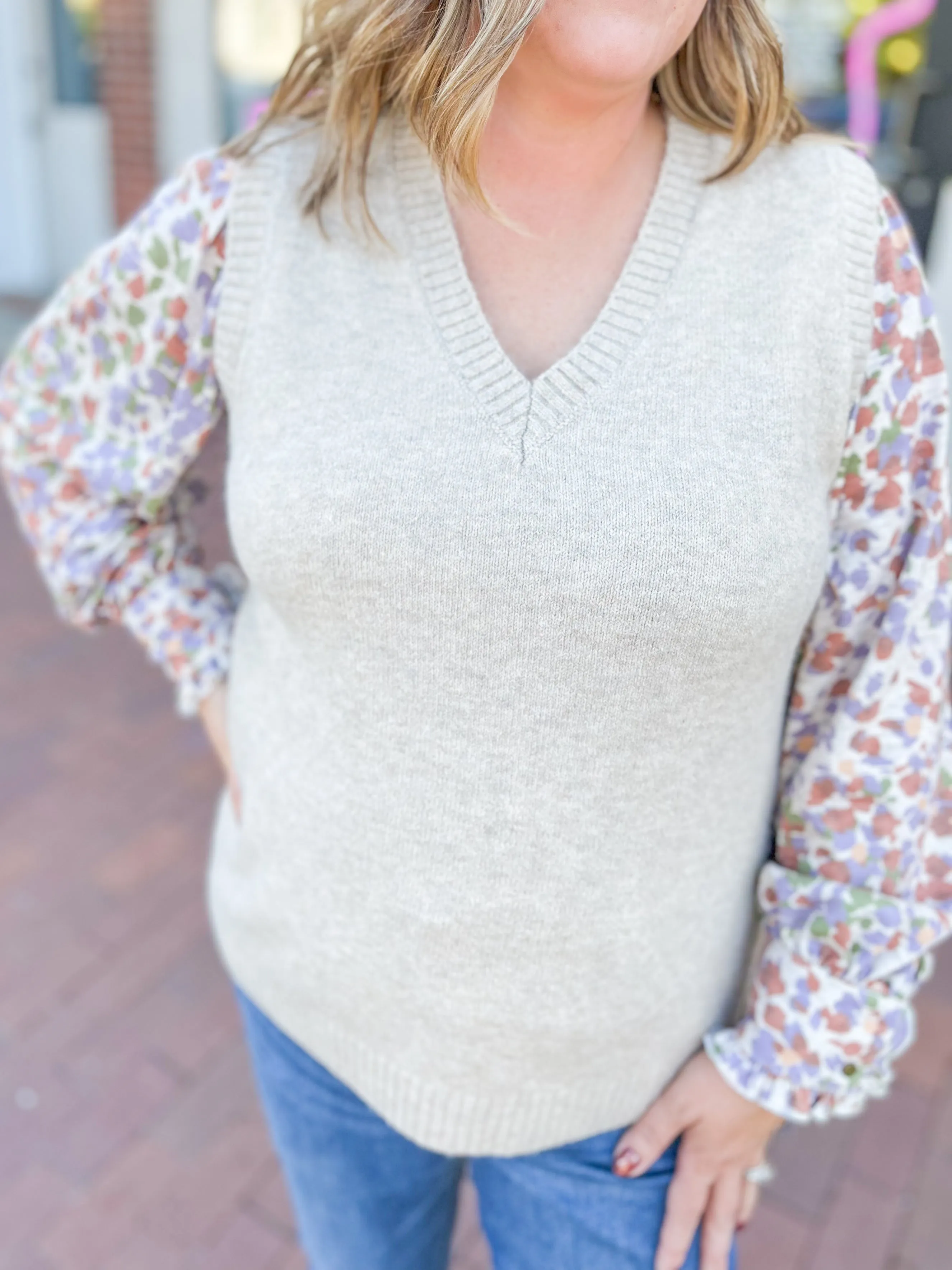 Taupe Sweater Vest