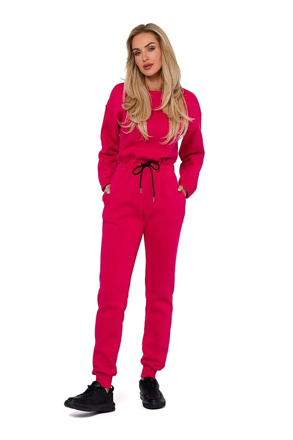 TEEK - Drawstring Waist Sweatsuit Jumpsuit