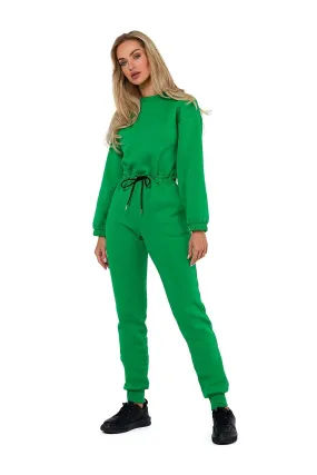 TEEK - Drawstring Waist Sweatsuit Jumpsuit