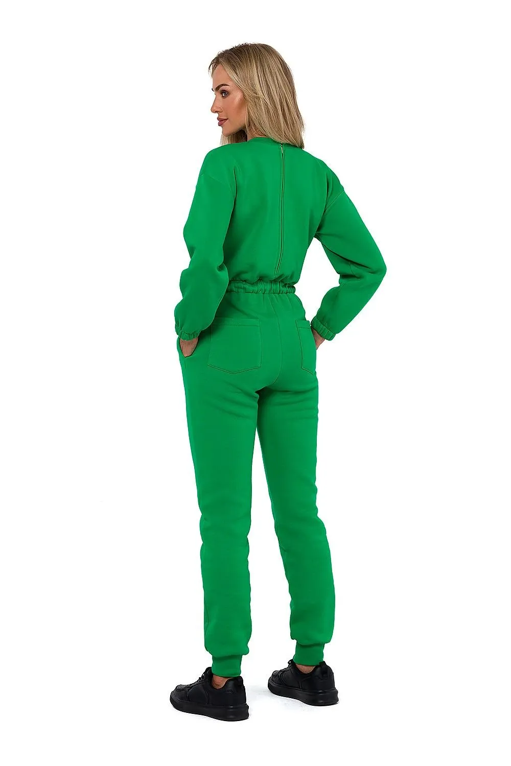 TEEK - Drawstring Waist Sweatsuit Jumpsuit