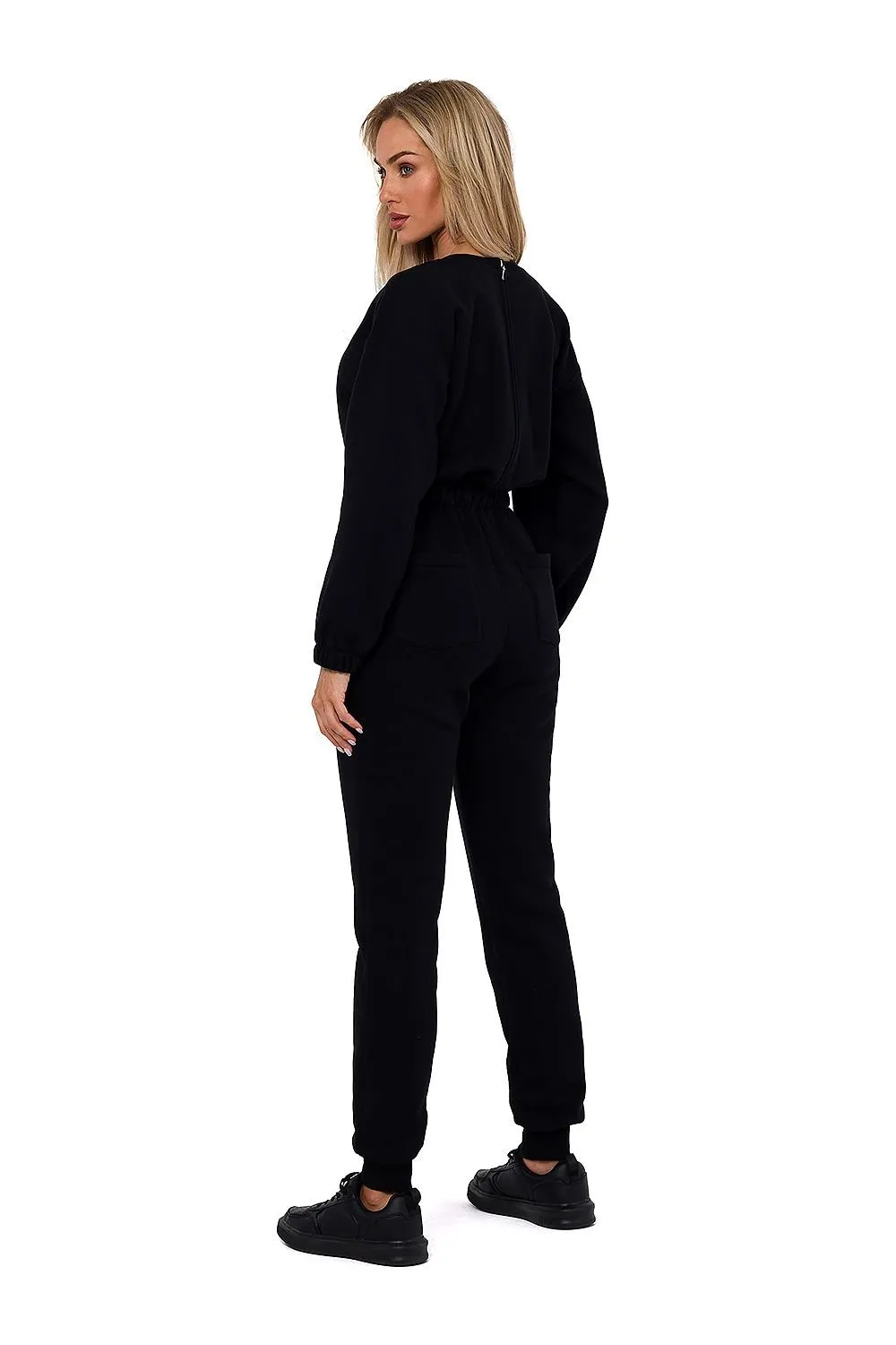 TEEK - Drawstring Waist Sweatsuit Jumpsuit