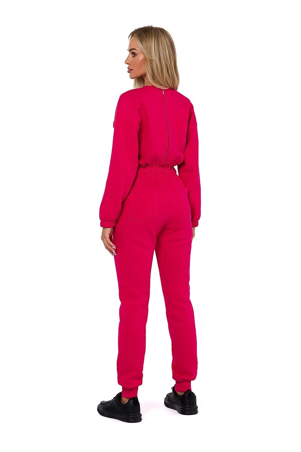 TEEK - Drawstring Waist Sweatsuit Jumpsuit