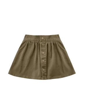 The Button Front Skirt by Rylee & Cru - Olive - KIDS