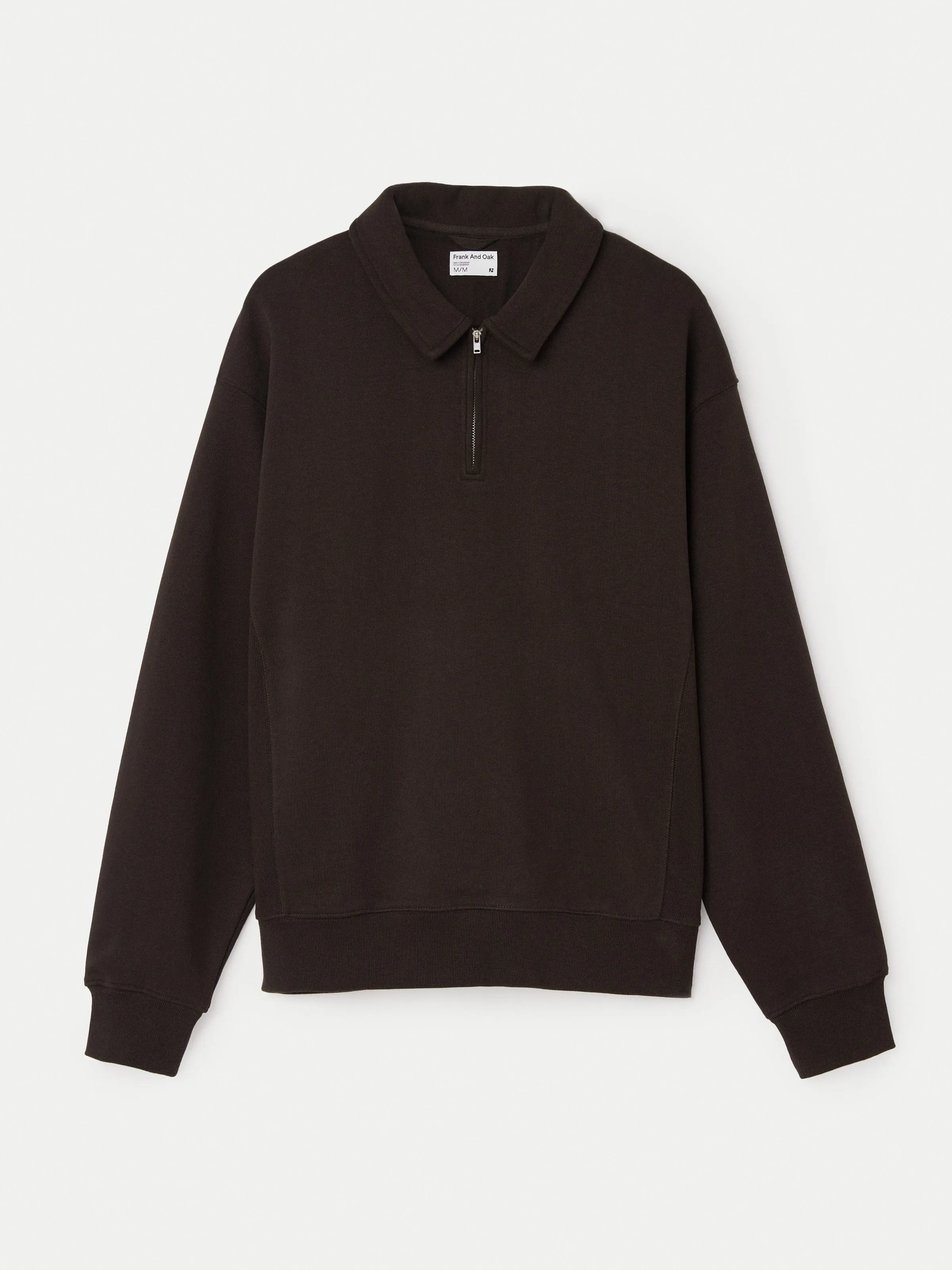 The Half Zip Sweatshirt in Dark Chocolate