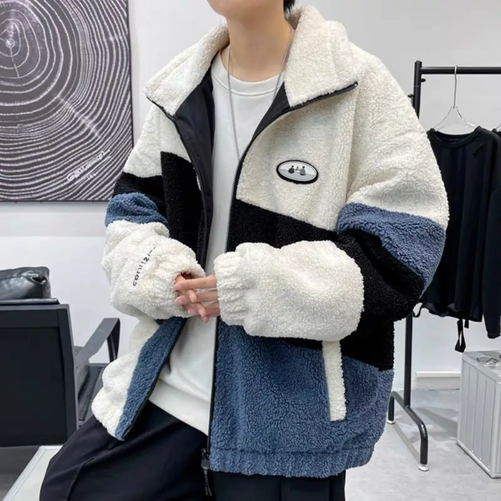 Three-color Patchwork Sherpa Coat