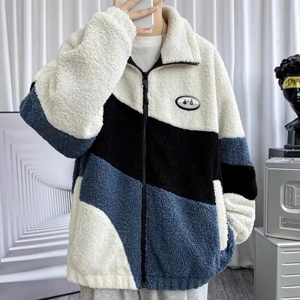 Three-color Patchwork Sherpa Coat