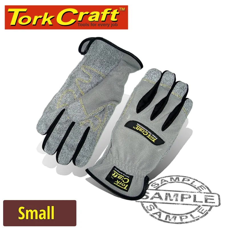 TORK CRAFT MECHANICS GLOVE SMALL SYNTHETIC LEATHER PALM SPANDEX BACK GL10