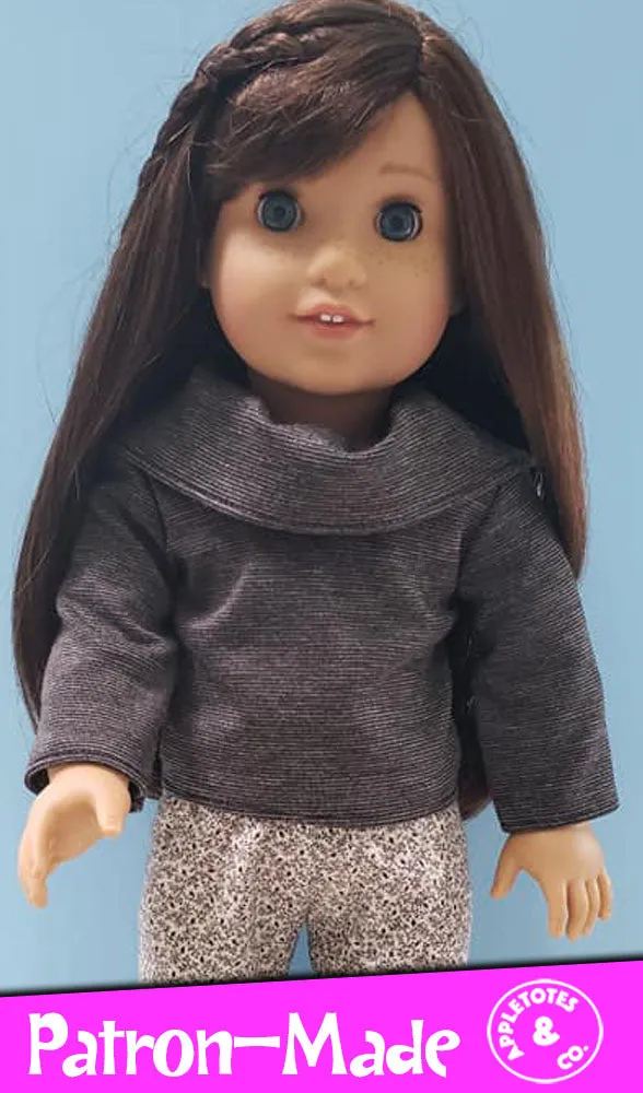 Turtleneck Sweater Sewing Pattern for 18 Inch Dolls