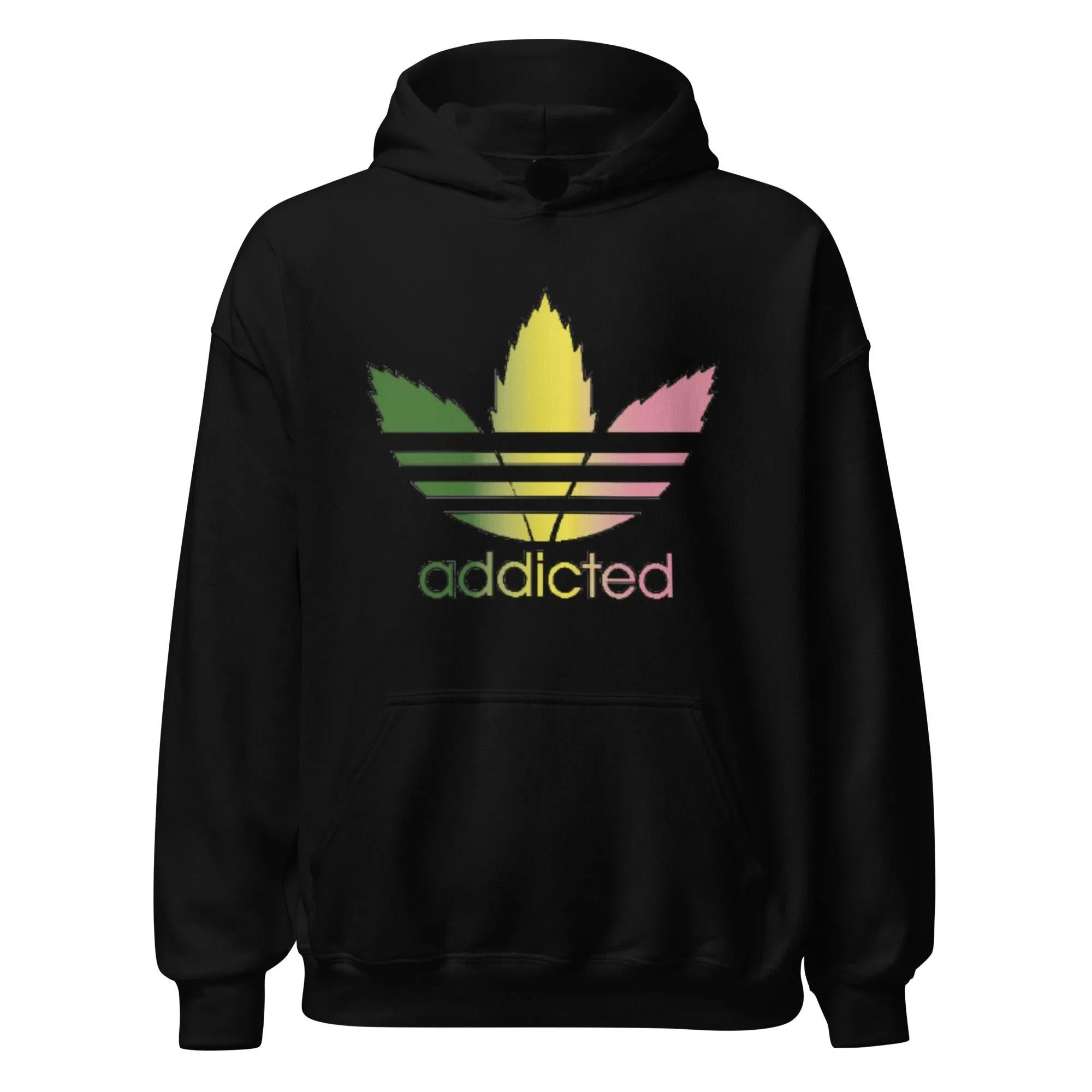 Ultra Soft Midweight Hoodie Addicted Rasta Leaf Blended Cotton Pullover