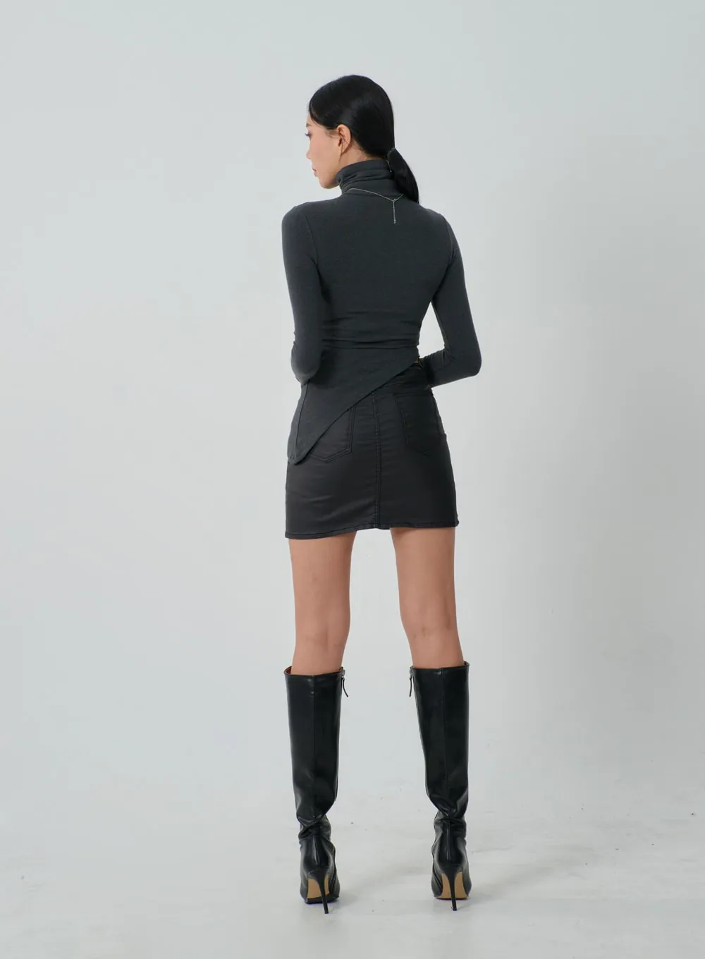 Unbalanced Long Sleeve Turtleneck IJ319