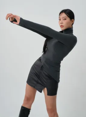 Unbalanced Long Sleeve Turtleneck IJ319