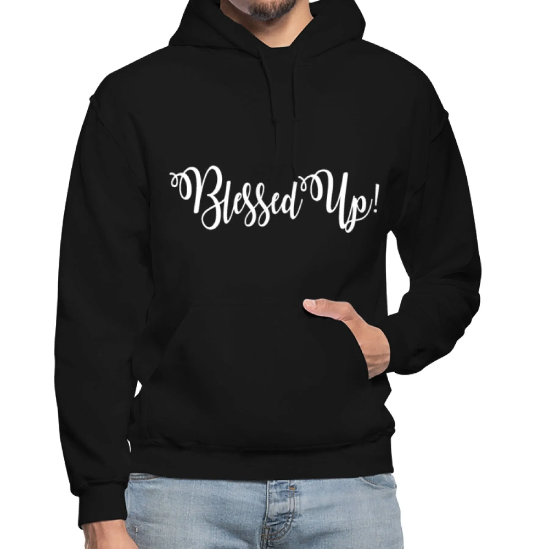 Uniquely You Mens Hoodie - Pullover Hooded Sweatshirt / Blessed Up - 985481