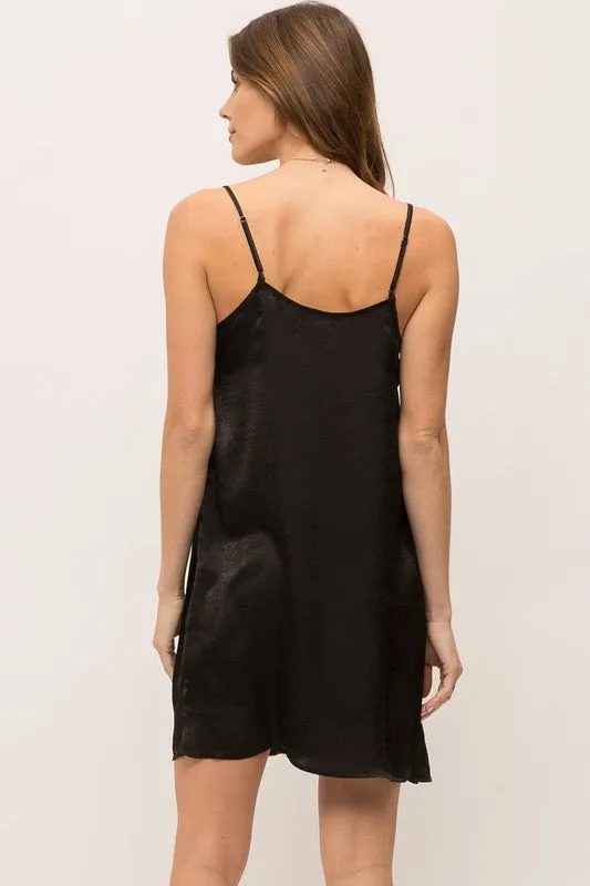 V Neck Slip in black