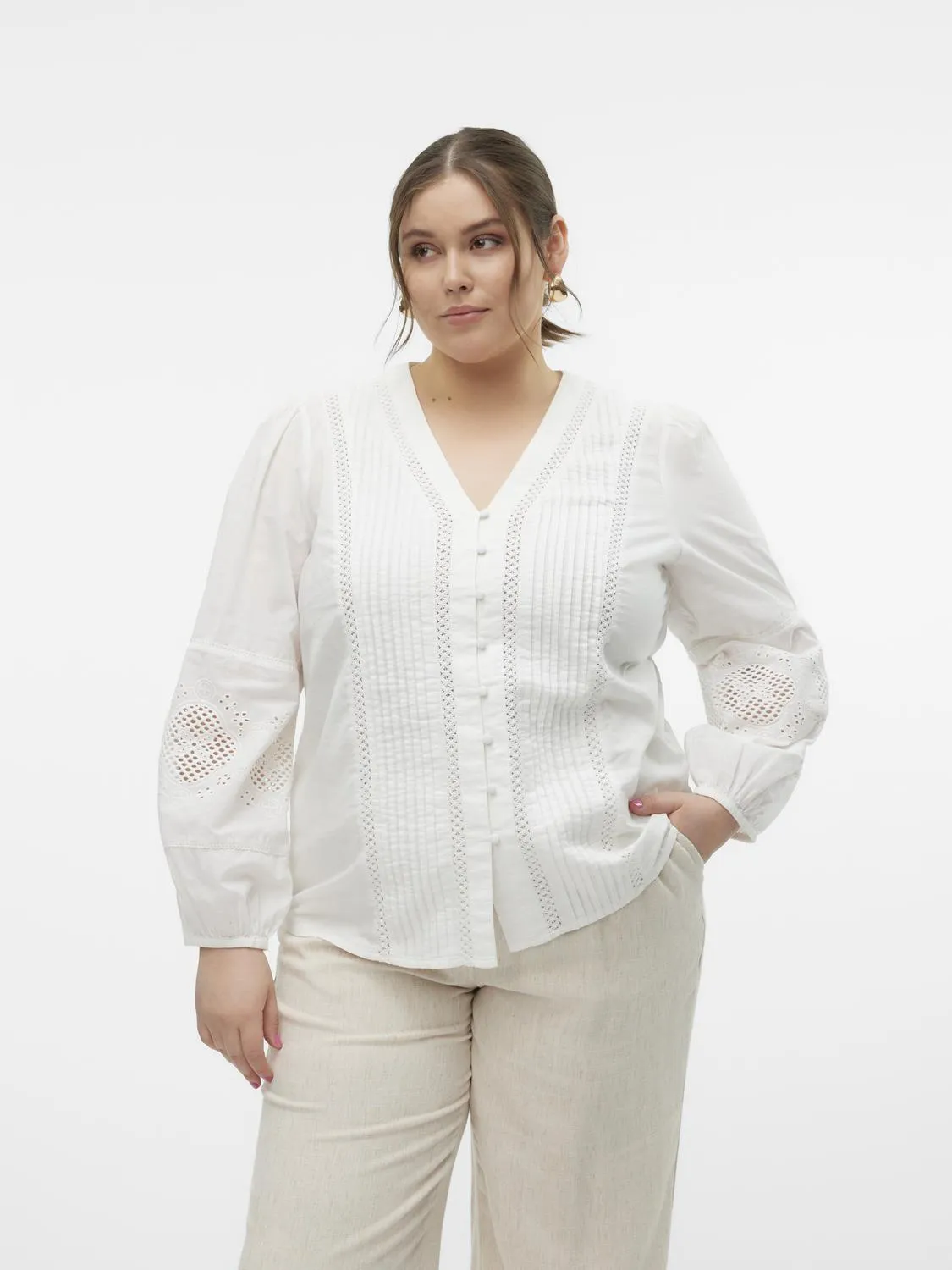 Vero Moda Curve Jamilla Top in White