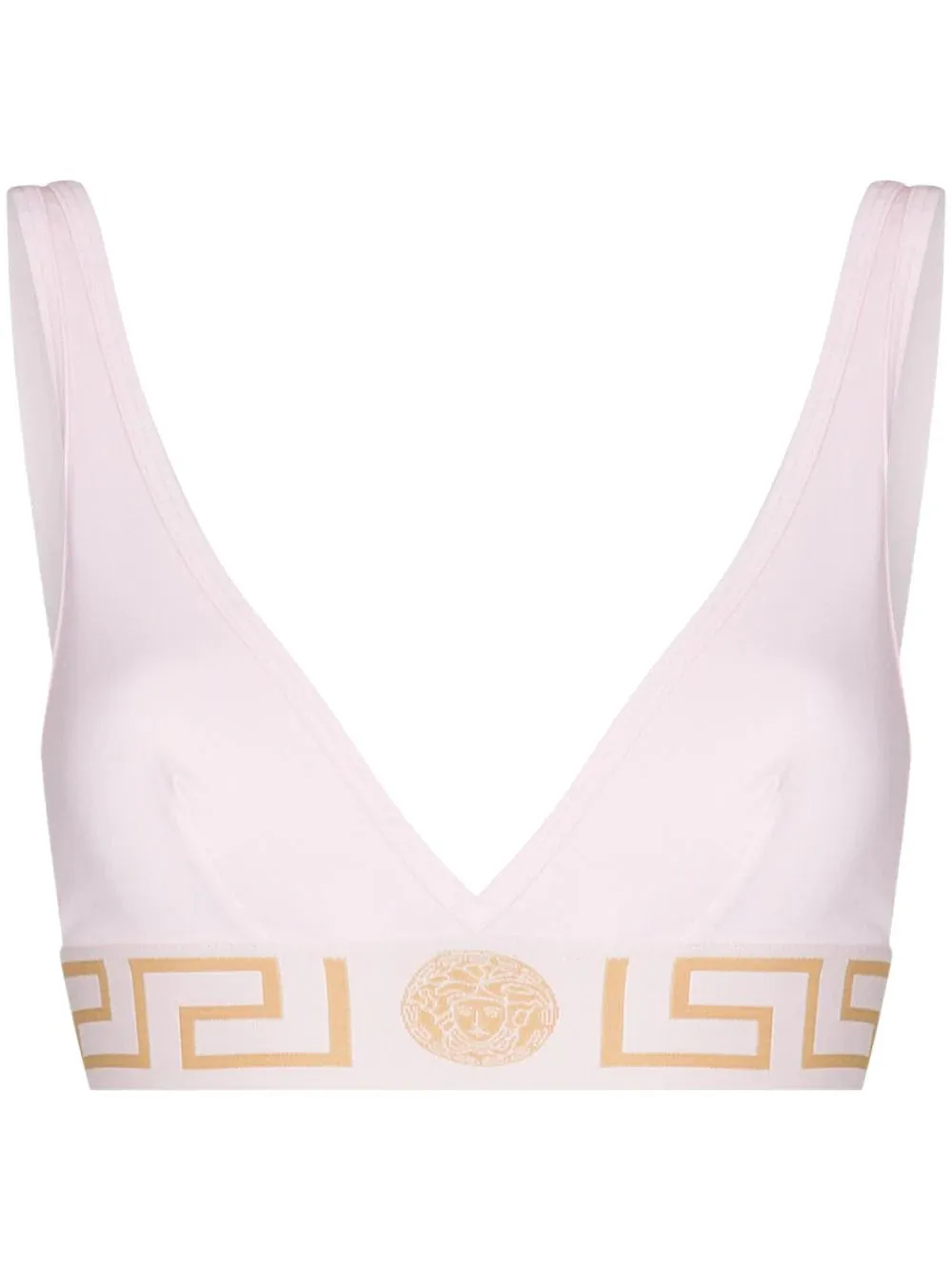 Versace Pink Greek Key Triangle Bra