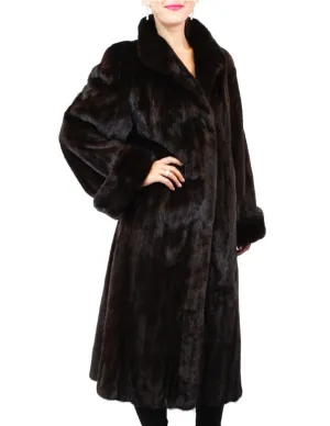 Vintage Natural Dark Mahogany Mink Fur Coat -M | Fully Let Out