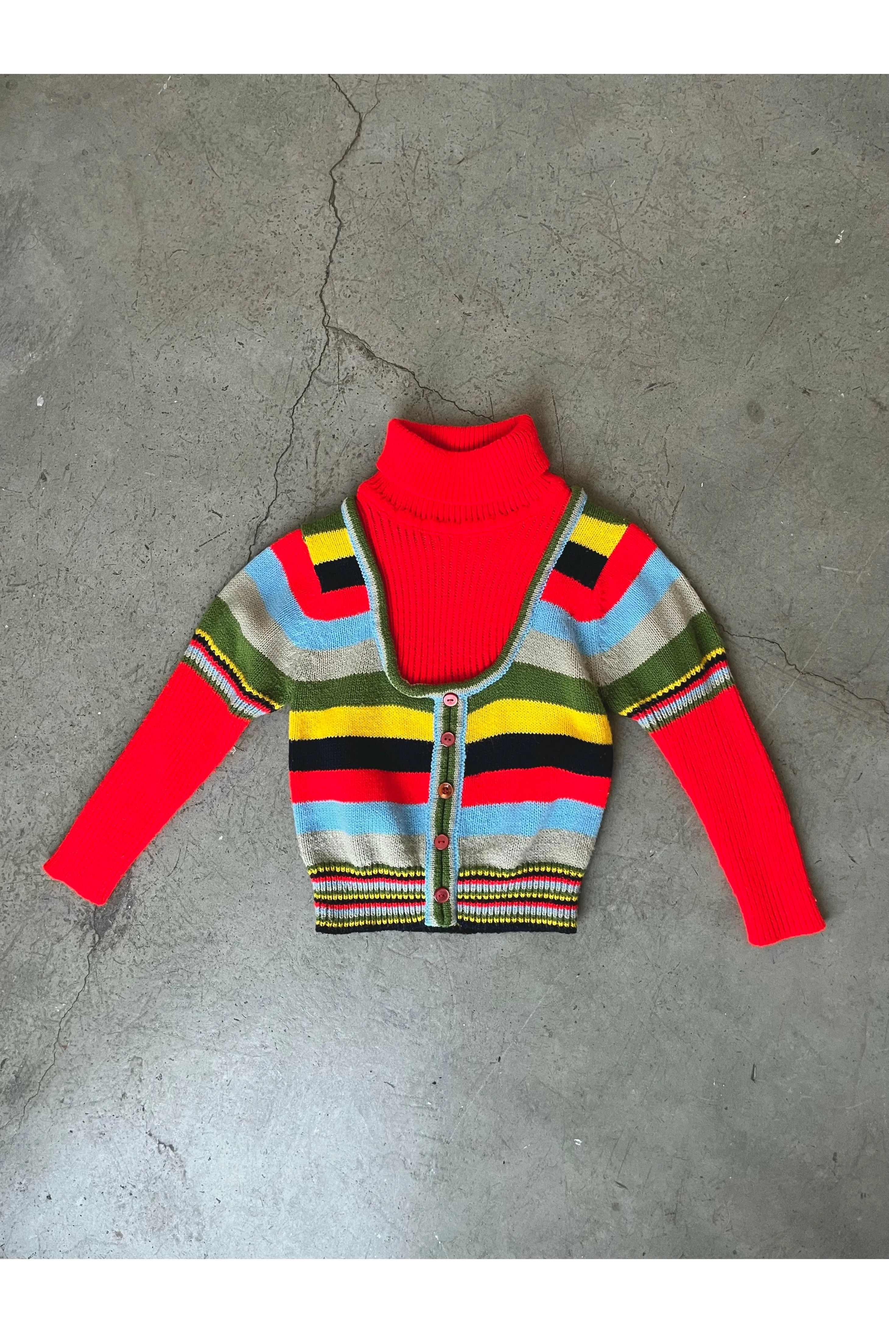 Vintage Rare 70’s Rainbow Medieval Sleeve Sweater - Size 3