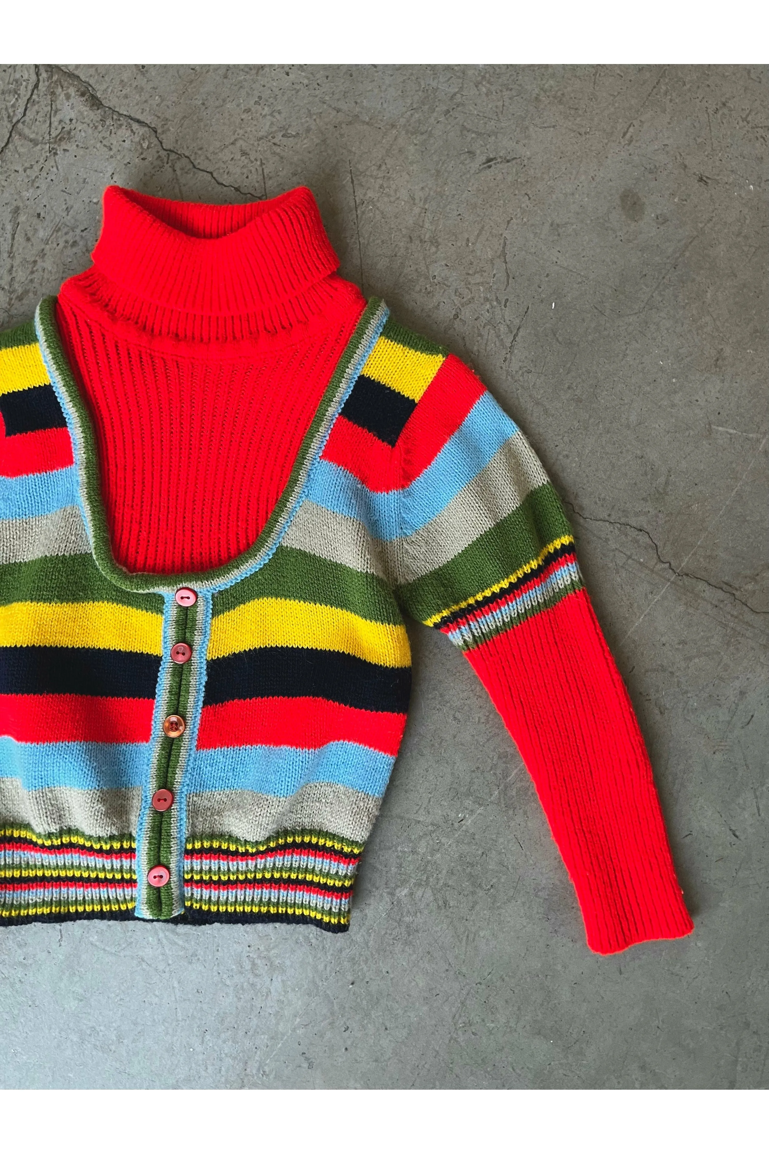 Vintage Rare 70’s Rainbow Medieval Sleeve Sweater - Size 3