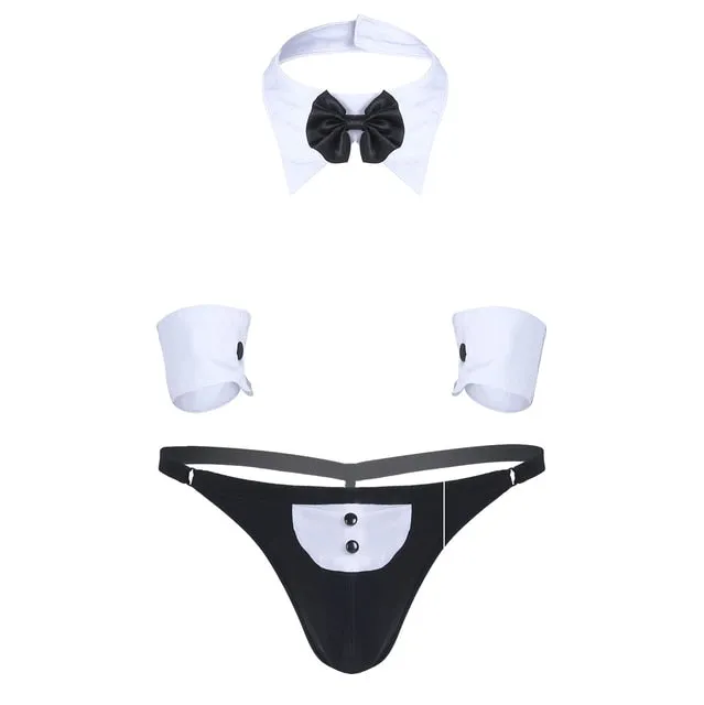 Waiter Lingerie Suit Open Set