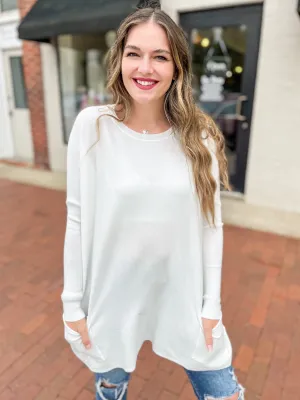 White Pocket Sweater Tunic