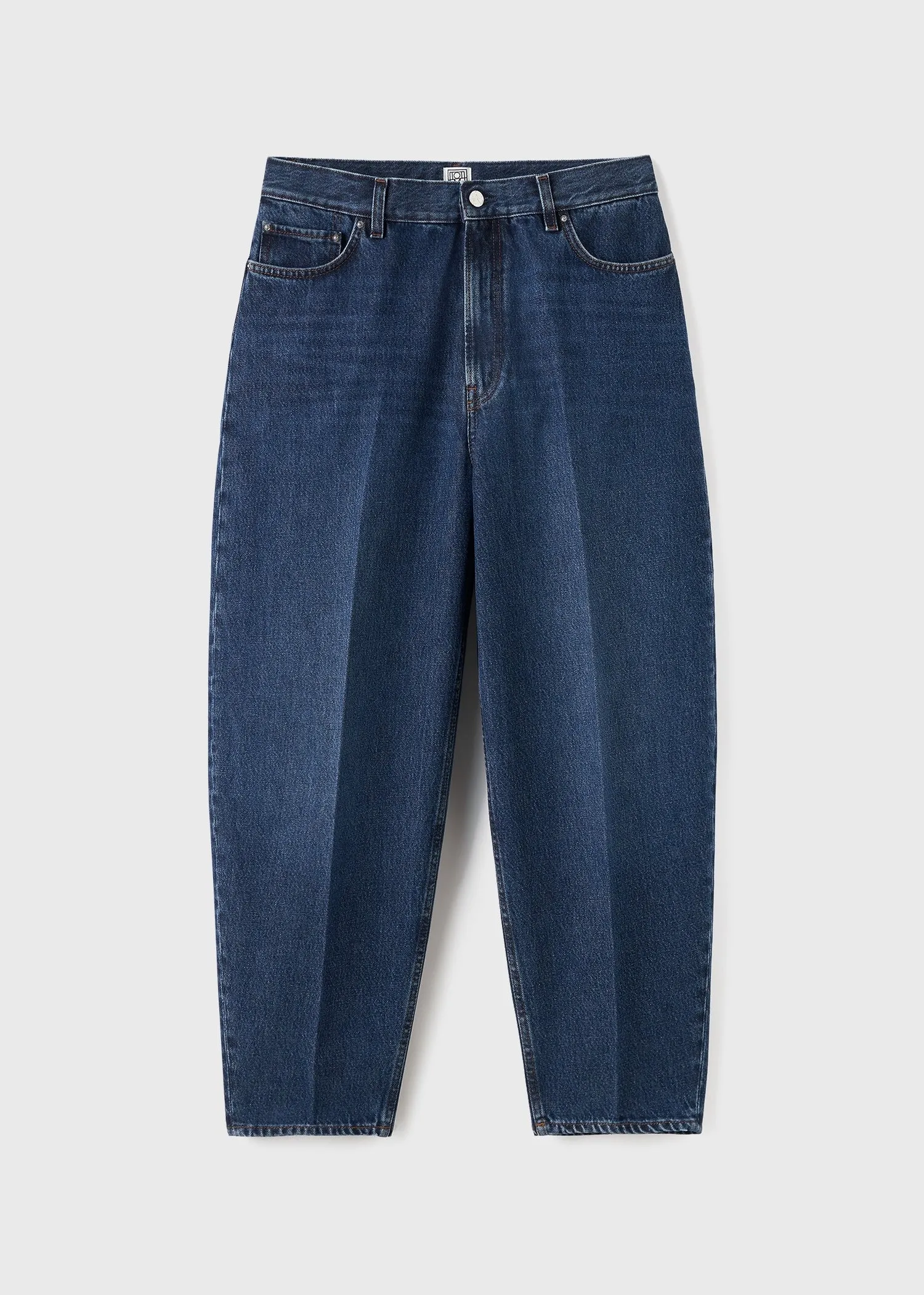 Wide tapered leg denim dark blue