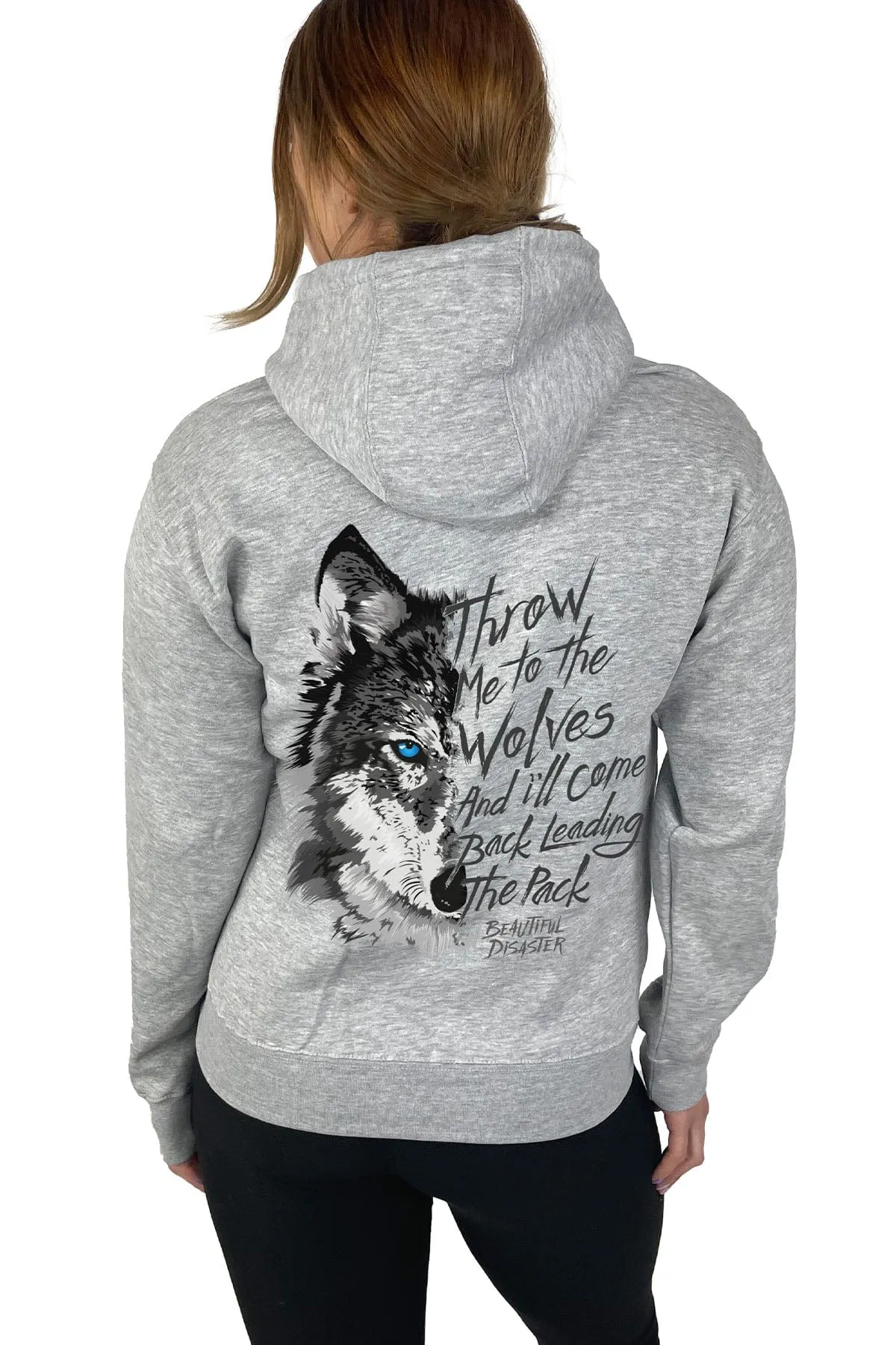 Wolf Pullover Hoodie - Heather Grey