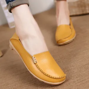 Women Flats Slip On Women Loafers Soft Moccasins With Genuine Leather Shoes