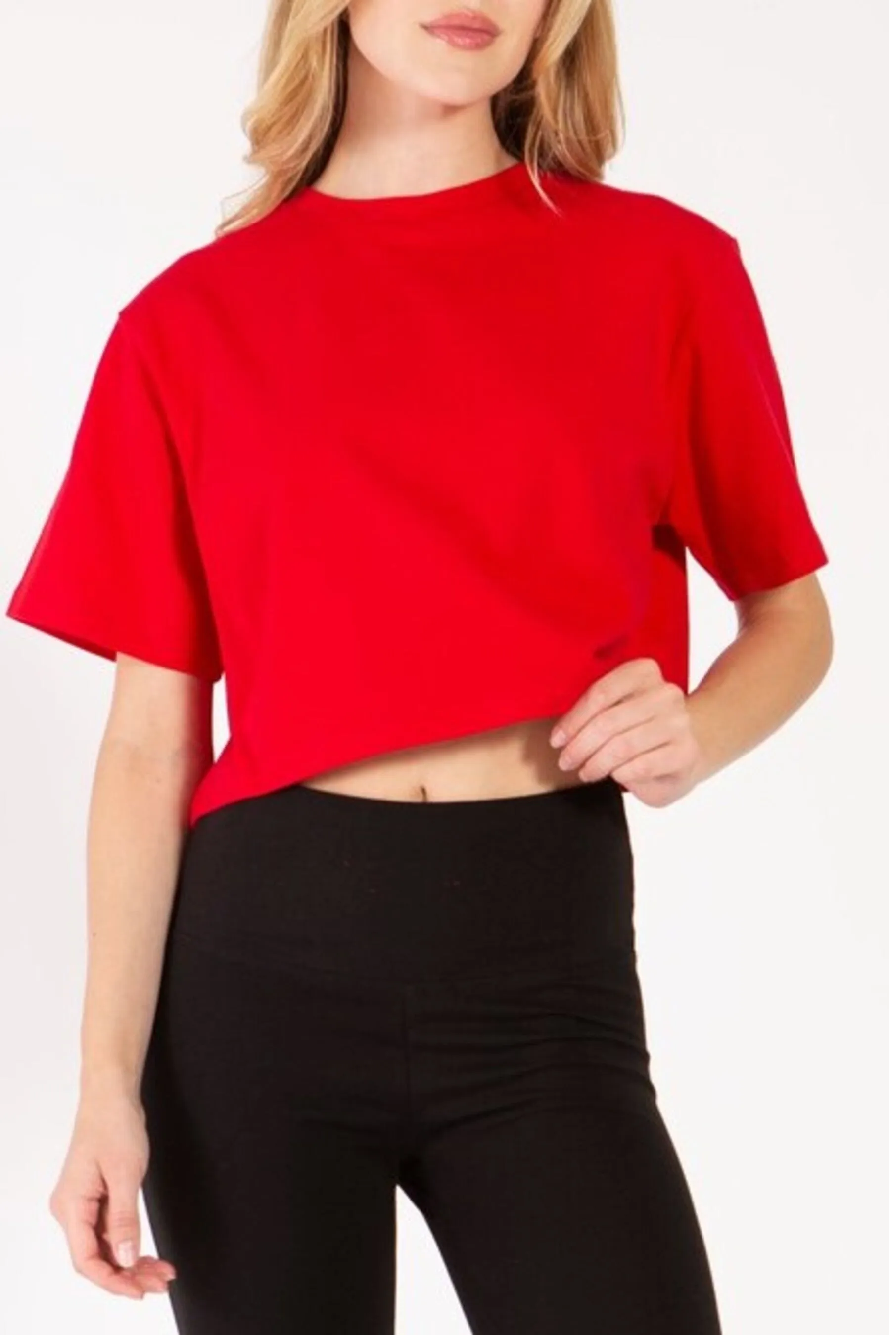 Women's Casual Short Sleeve Oversized Cropped T Shirt