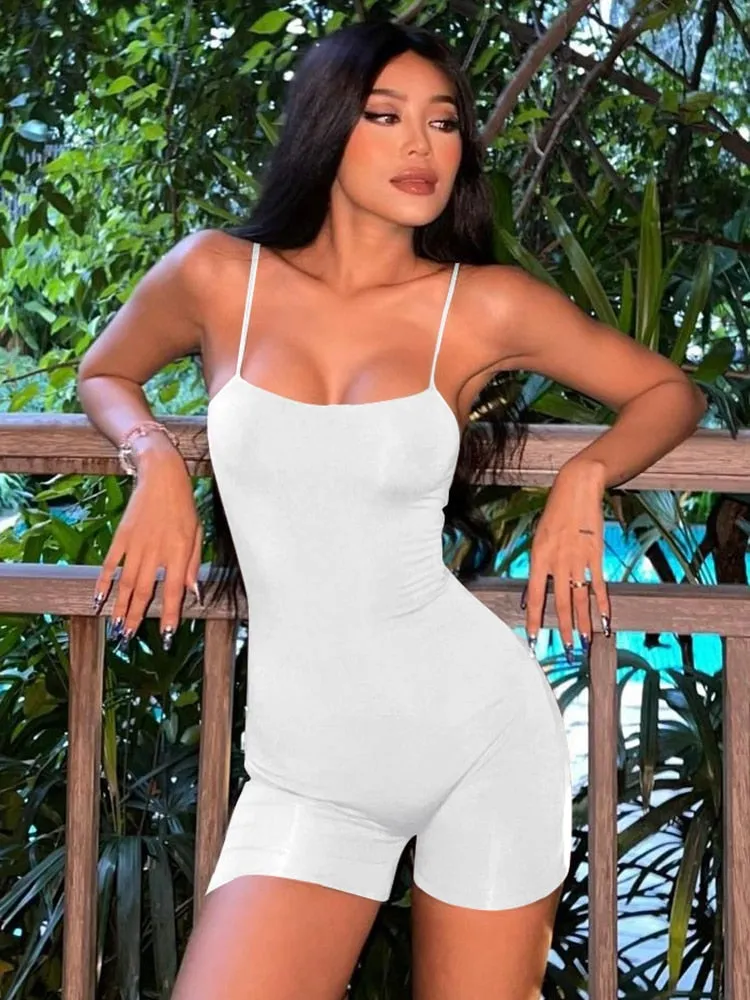 Women's Summer Spaghetti Strap Jumpsuit Playsuit Bodycon Shorts Romper