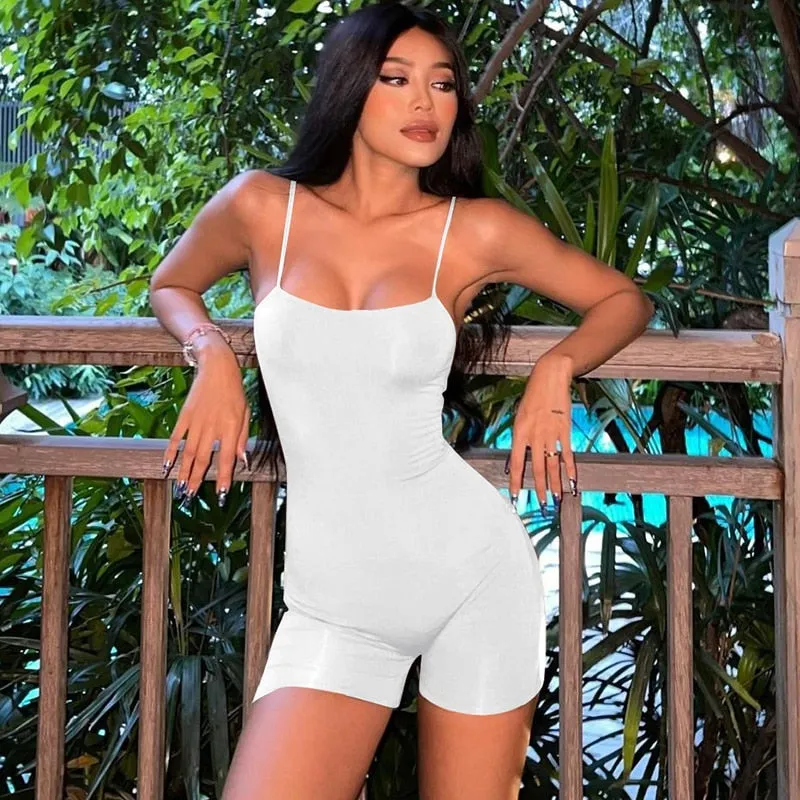 Women's Summer Spaghetti Strap Jumpsuit Playsuit Bodycon Shorts Romper