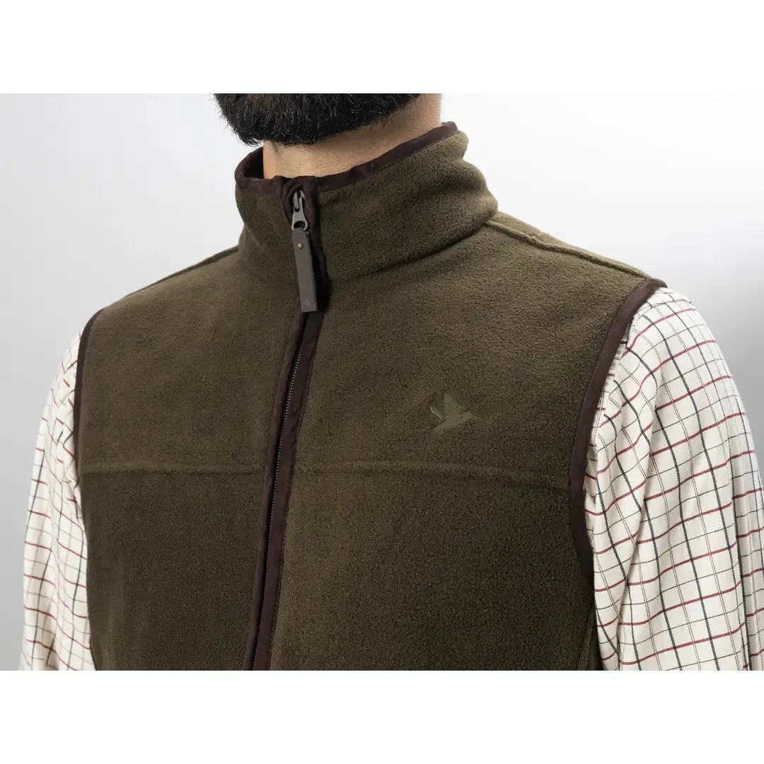 Woodcock Earl Fleece Waistcoat - Pine Green Melange by Seeland