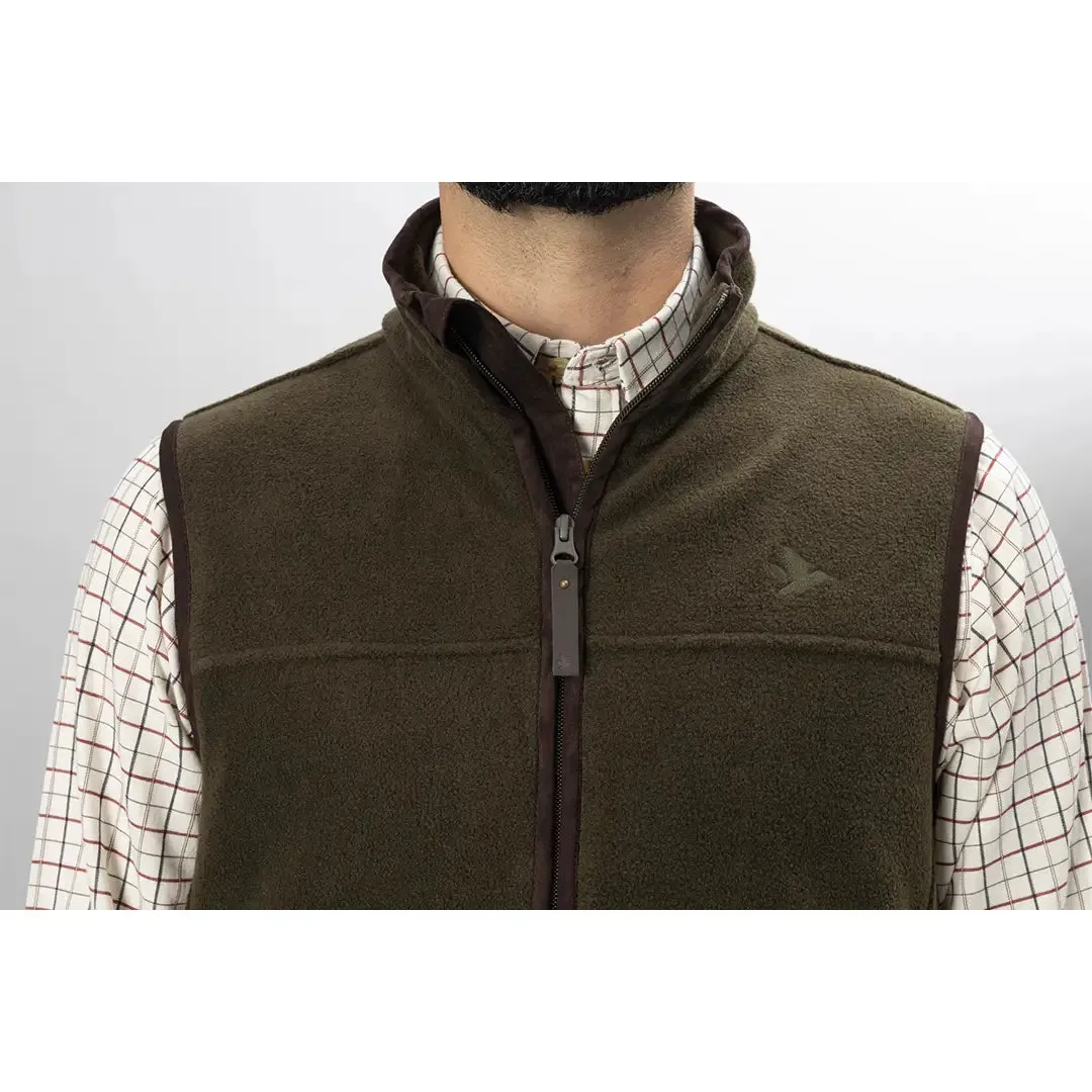 Woodcock Earl Fleece Waistcoat - Pine Green Melange by Seeland