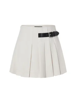 Wool Blend Pleated Skirt