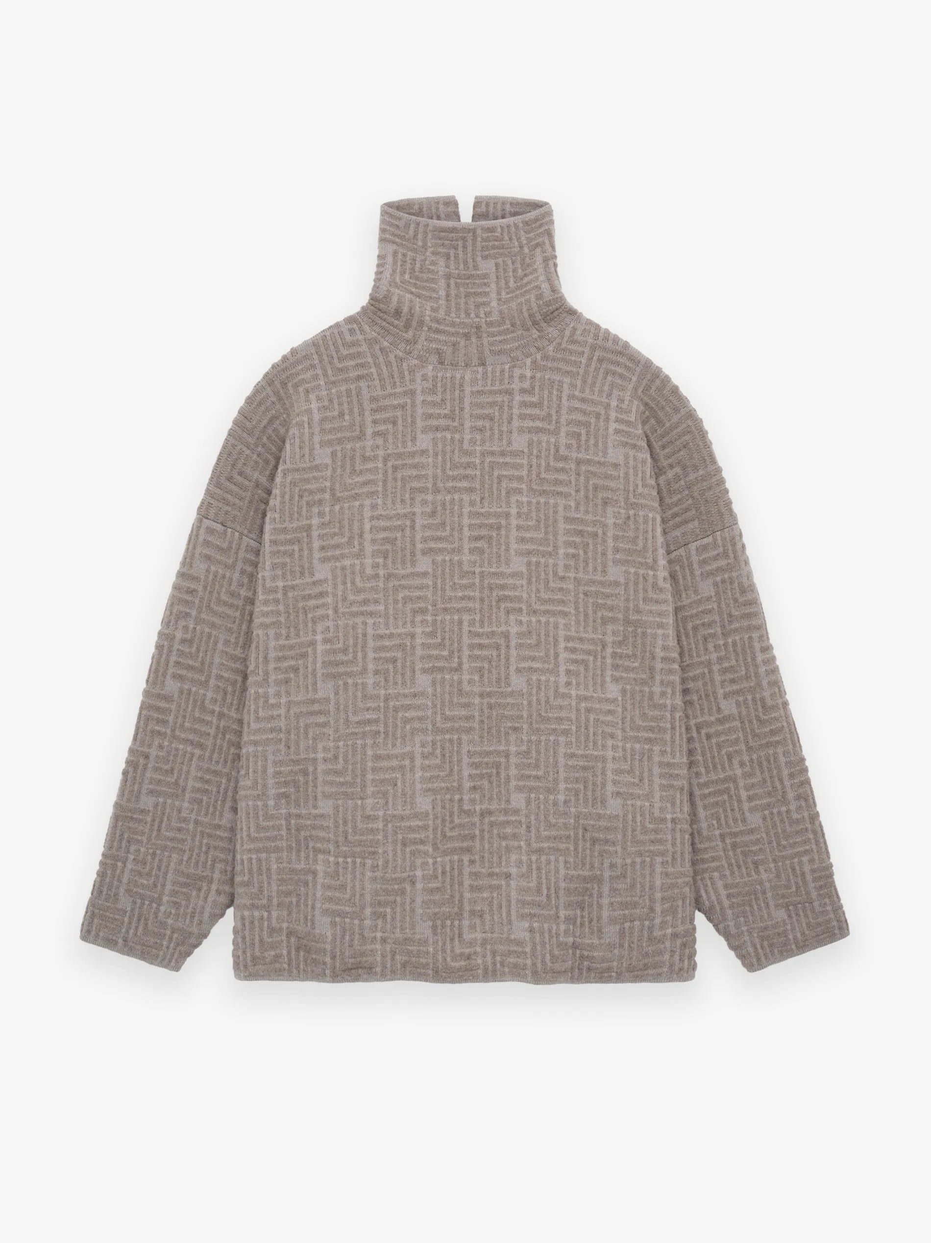 Wool Jacquard High Neck Sweater