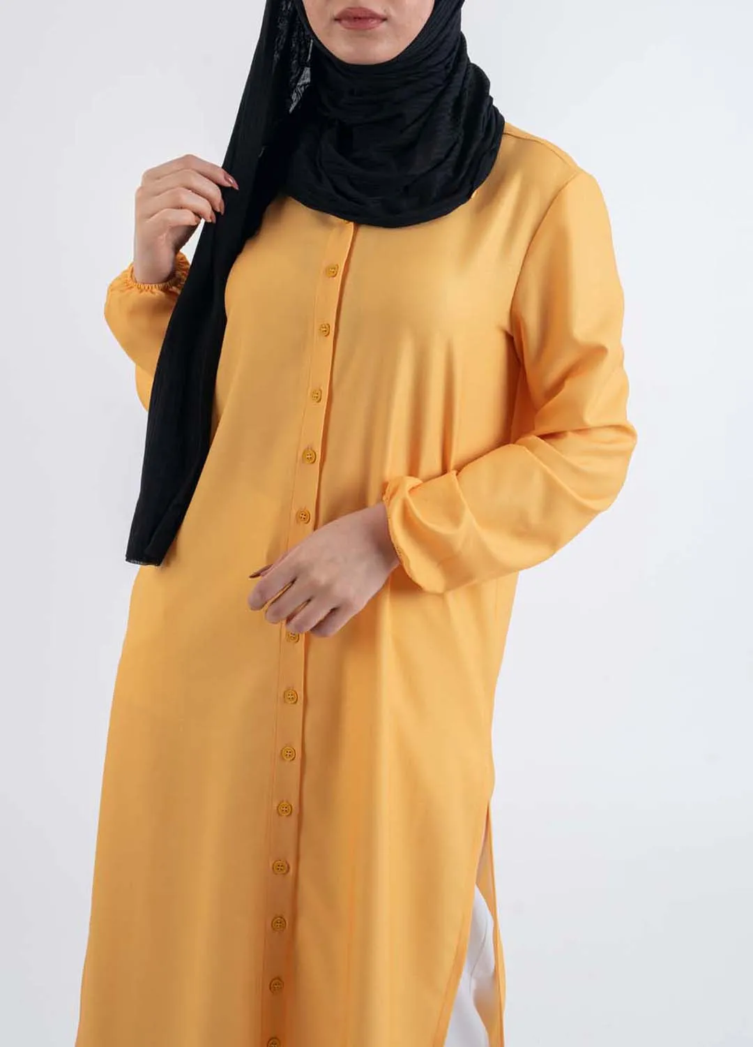 Yellow Maxi shirt-Modesty Fashion