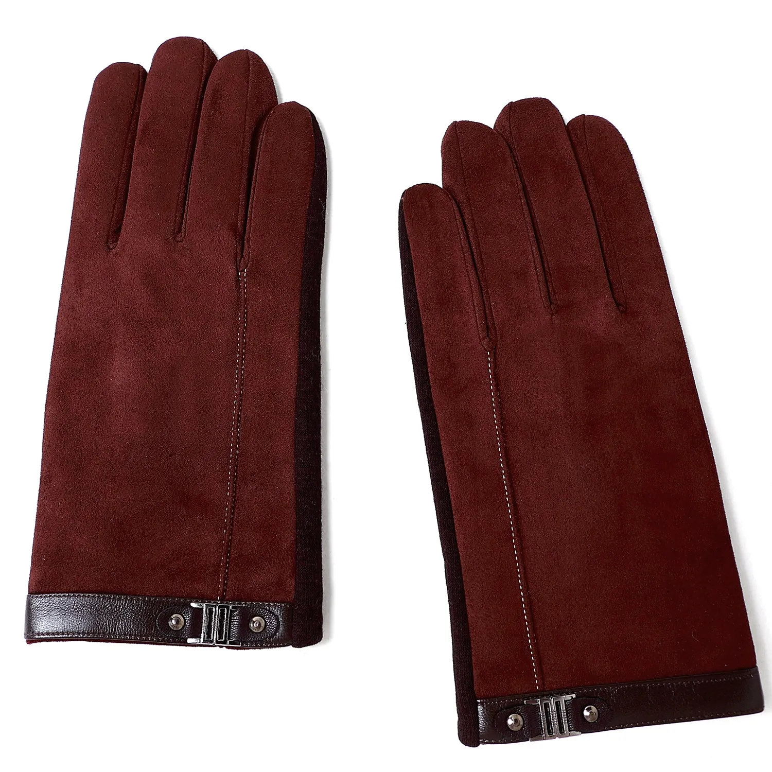 YISEVEN Men's Faux Suede Chamois Leather Gloves